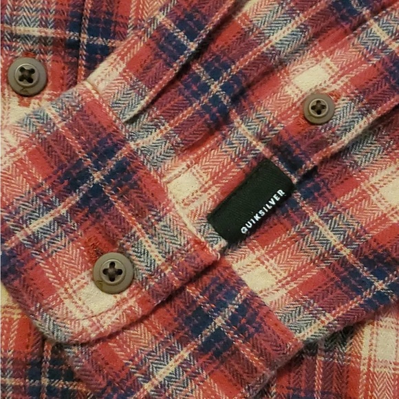 2 for $25!! Quicksilver, long sleeve plaid flannel hoodie - Picture 7 of 8